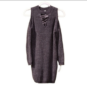 Xhilaration Long Sleeve Open Shoulder Knit‎ Sweater Small NWT